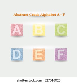 Modern Vector Crack Alphabet uppercase. ABC uppercase