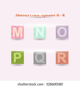 Modern Vector Crack Alphabet uppercase. Crack Font. ABC uppercase Crack Letters. Modern crack pattern Lettering. Crack Alphabet capital letter