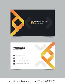 Modern Vector  Creative and Clean Business Card Template , Double-sided Business Card design. Gradient color, black background. Flat Design Vector Illustration.