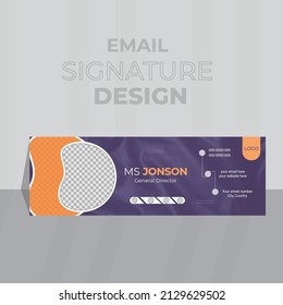 Modernes, Vektorgrafik-, kreatives, professionelles E-Mail-Signaturformat oder visuelle Identität. Standard-E-Mail-Signatur oder eine visuelle Titelpräsentation, die für ein Unternehmen oder eine professionelle Institution einfach zu verwenden ist.