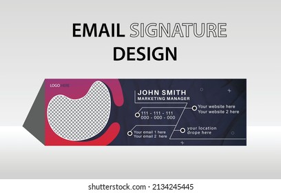 Plantilla moderna, vectorial, creativa, profesional de firma de correo electrónico o identidad visual