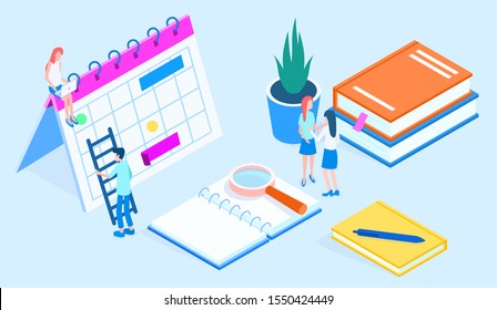 Modern vector  deadline (teamwork) isometric illustration. 