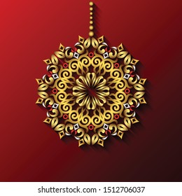 Modern vector decorative ornamental snowflake. Trendy craft style illustration. 3d effect imitation