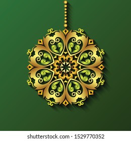 Modern vector decorative ornamental snowflake. Trendy craft style illustration. 3d effect imitation