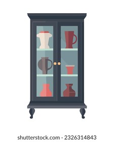 Modern vector design of a cabinet with vase icon isolated