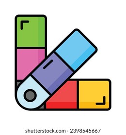 Modern vector design of color swatches, color scheme to choose for art