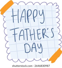 Modern vector design of a Father’s Day card featuring a sleek blue checkered paper pattern. Perfect for elegant holiday greetings, corporate messages, or digital card templates celebrating dads
