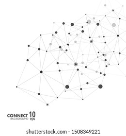 Modern vector design with elements of molecular connection lines.