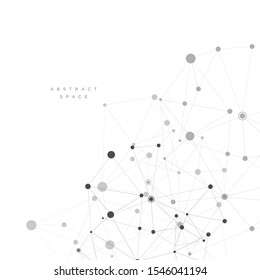 Modern vector design with elements of molecular connection lines.