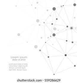 Modern vector design with elements of molecular bonds.