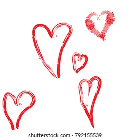 Modern vector design elements for valentine's day and hand drawn hearts, love.