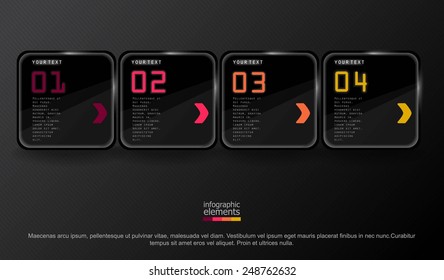 Modern vector design, glass imitation, glossy infographics banners