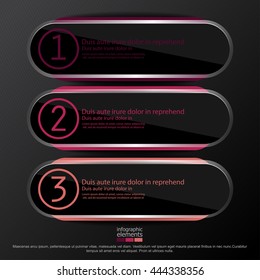 Modern vector design, glass imitation, glossy infographics banners, colorful buttons