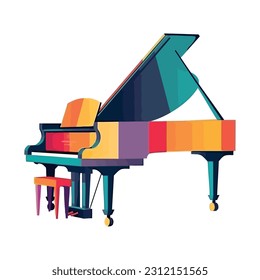 Modern vector design instrument piano icon isolated