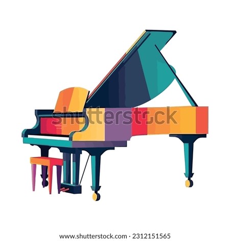 Modern vector design instrument piano icon isolated