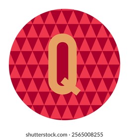 Modern vector design of letter Q featuring bold red triangle patterns. Perfect for branding, logos, decorative art, and creative projects with a vibrant and dynamic twist.