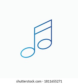 Modern vector design of music player icon for application on smartphone
