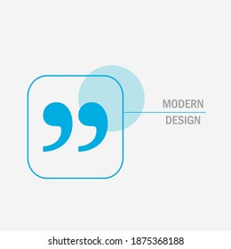 Diseño vectorial moderno con burbuja de texto entre comillas