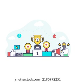 Un moderno diseño vectorial de recompensa