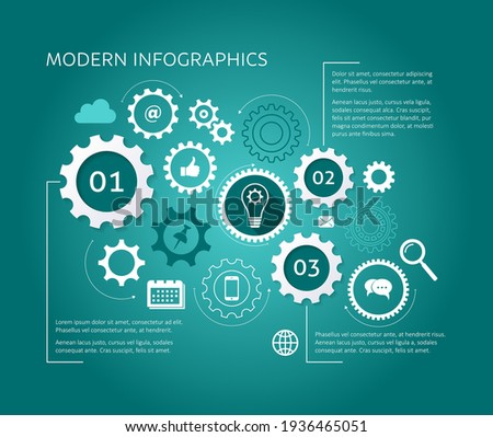 Modern vector design template gear wheels concept