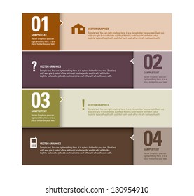Modern Vector Design Template. Numbered Banners. Graphic or Website Layout. Eps10.