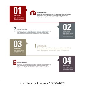 Modern Vector Design Template. Numbered Banners. Graphic or Website Layout. Eps10.