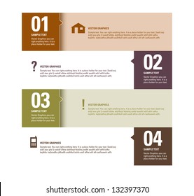 Modern Vector Design Template. Numbered Banners. Graphic or Website Layout. Eps10.