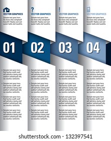 Modern Vector Design Template. Numbered Banners. Graphic or Website Layout. Eps10.