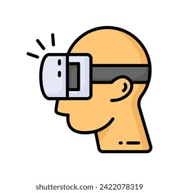 Modern vector design of virtual reality headset, ready for premium use