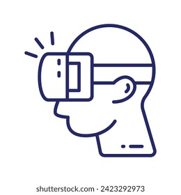 Modern vector design of virtual reality headset, ready for premium use
