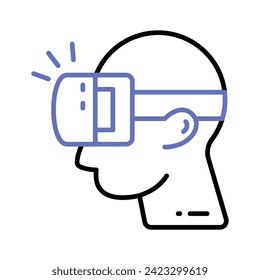 Diseño vectorial moderno de auriculares de realidad virtual, listo para uso premium