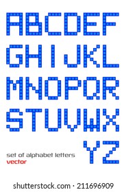 Modern vector digital alphabet letters set