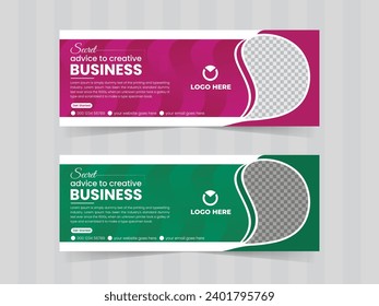 Modern vector digital business marketing promotion Facebook cover design template