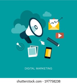 modern vector digital marketing concept illustration