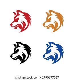 Logo de la cabeza de perro vectorial moderna