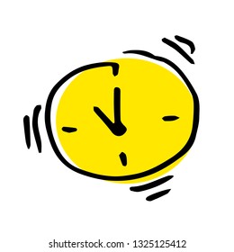 Modern vector drawing of a ringing alarm clock.