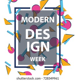 Modern vector dynamic frame with geometrical elements. Modern design concept. Stylish geometric frames. Element for flyers brochures, design business cards and banners. Vector illustration.