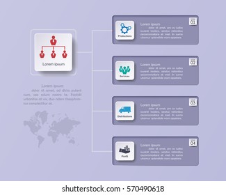 Modern vector elements for infographic. Template for diagram, graph, presentation and chart. Business concept with 4 options, on blue grey background.