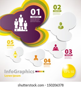 Modern vector elements for infographics with clouds