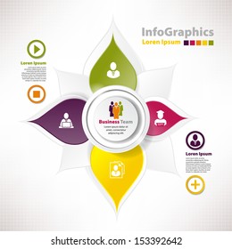 Modern vector elements for infographics with paper elements for business design in form flower