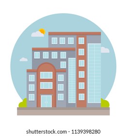 Modern vector flat city building for web design