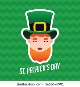 Modern Vector flat design icon 
 Saint Patrick's Day with green hat