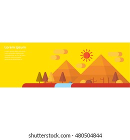 Modern vector flat design natural and ecological landscapes banners