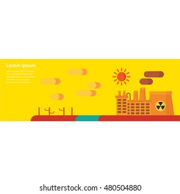 Modern vector flat design natural and ecological landscapes banners