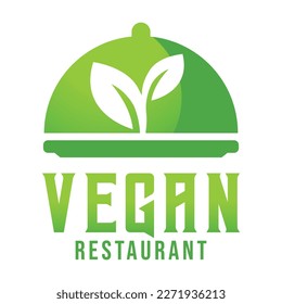 Moderno diseño vectorial plano simple minimalista lindo logo plantilla de la cafetería vegetariana Vegan el logo del restaurante vector para marca, café, restaurante, bar, emblema, etiqueta, placa. Aislado sobre fondo blanco.