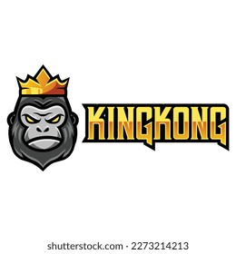 Modern vector flat design simple minimalist logo template of gorilla ape head mascot character vector collection for brand, emblem, label, badge. Isolated on white background.