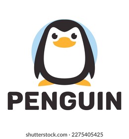 Modern vector flat design simple minimalist logo template of penguin head mascot character vector collection for brand, emblem, label, badge. Isolated on white background.