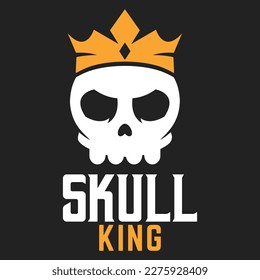 Modern vector flat design simple minimalist logo template of skull king vector collection for brand, emblem, label, badge. Isolated on white background.