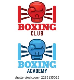 Modern vector flat design simple minimalist logo template of boxing club academy championship vector for brand, emblem, label, badge. Isolated on white background.