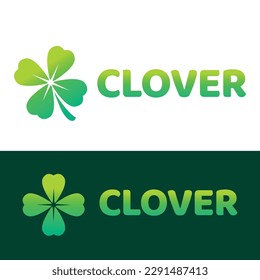 Modern vector flat design simple minimalist logo template of 4 leaf clover shamrock vector for brand, emblem, label, badge. Isolated on white background.